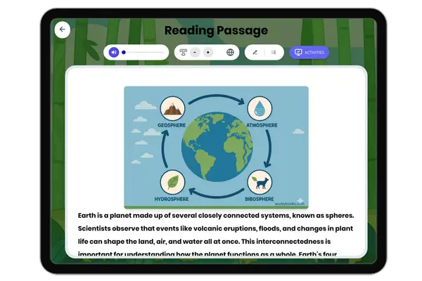Earth's Spheres - reading educational content