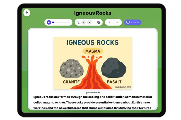 Igneous Rocks - reading educational content