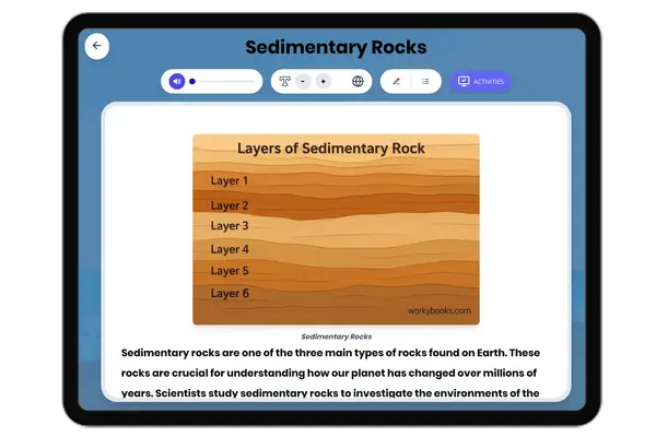Sedimentary Rocks - reading educational content