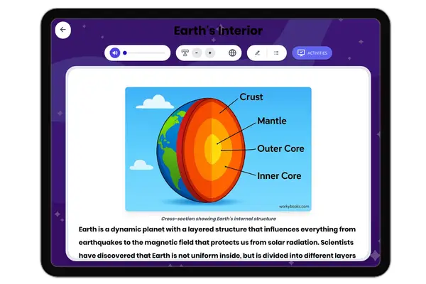 Earth's Interior - reading educational content