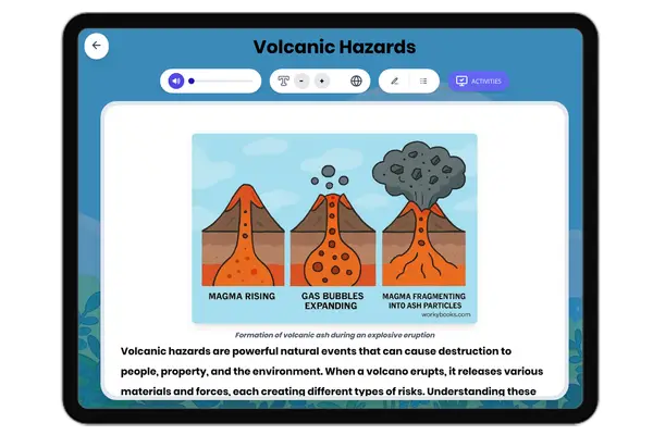 Volcanic Hazards - reading educational content