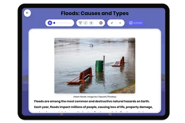 Floods: Causes and Types - reading educational content