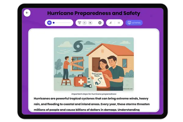Hurricane Preparedness and Safety - reading educational content