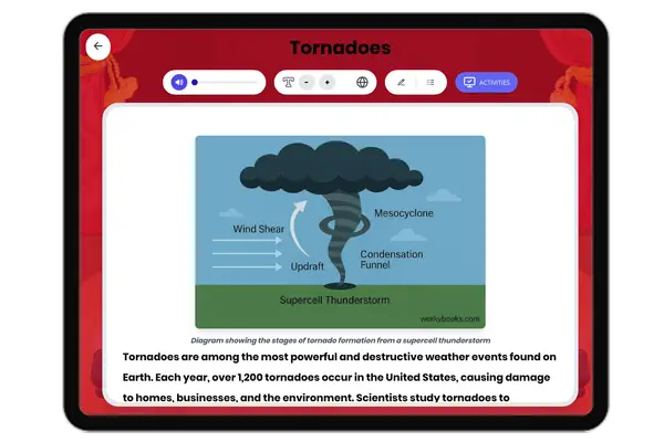 Tornadoes - reading educational content