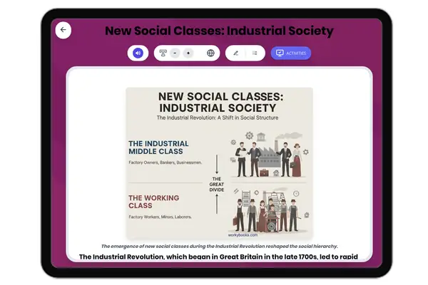 New Social Classes: Industrial Society - reading educational content