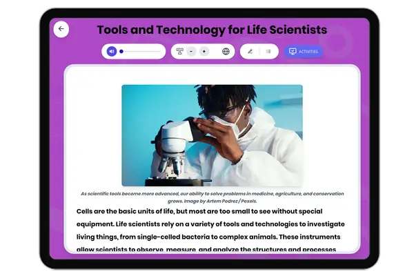 Tools and Technology for Life Scientists - reading educational content