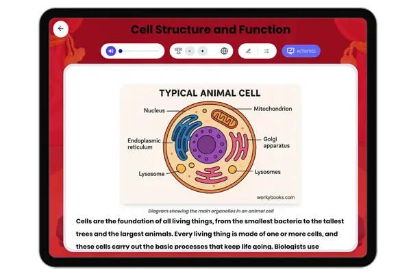 Cell Structure and Function - reading educational content