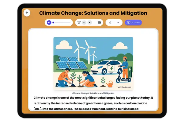 Climate Change: Solutions and Mitigation - reading educational content