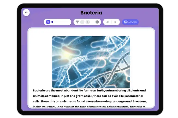 Bacteria - reading educational content