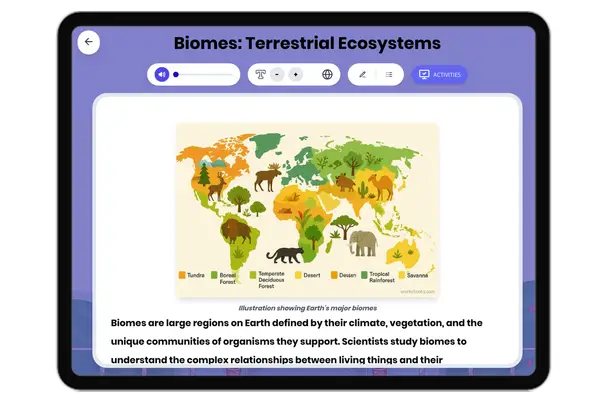 Biomes: Terrestrial Ecosystems - reading educational content