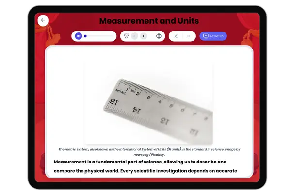 Measurement and Units - reading educational content