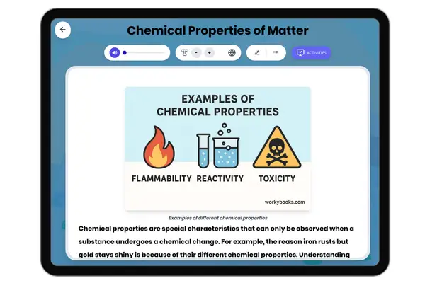 Chemical Properties of Matter - reading educational content
