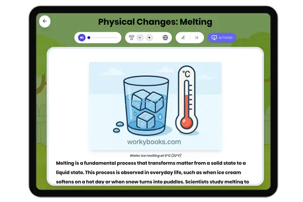 Physical Changes: Melting - reading educational content