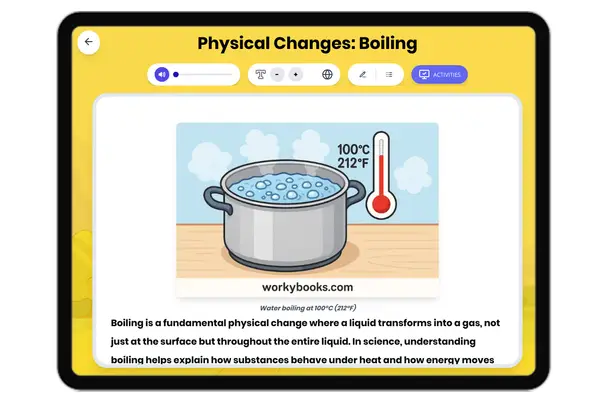 Physical Changes: Boiling - reading educational content