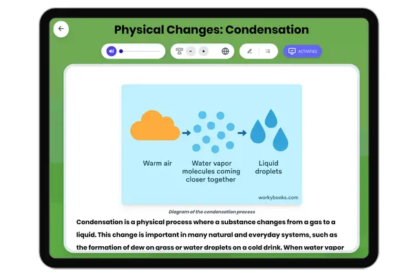 Physical Changes: Condensation - reading educational content