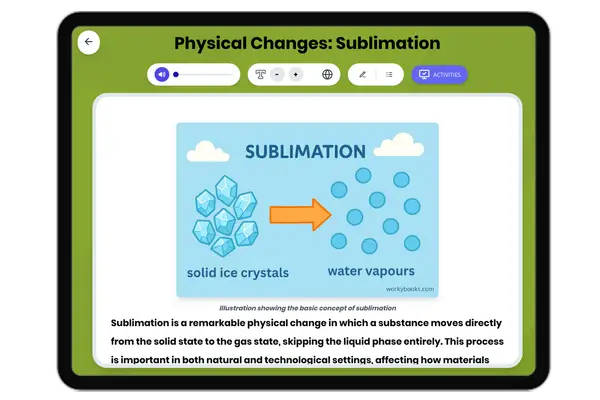 Physical Changes: Sublimation - reading educational content