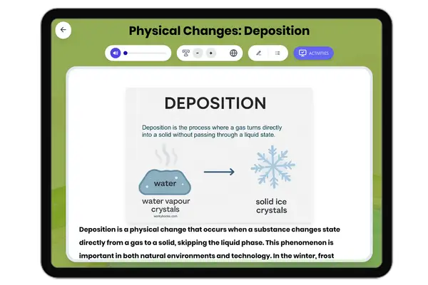 Physical Changes: Deposition - reading educational content