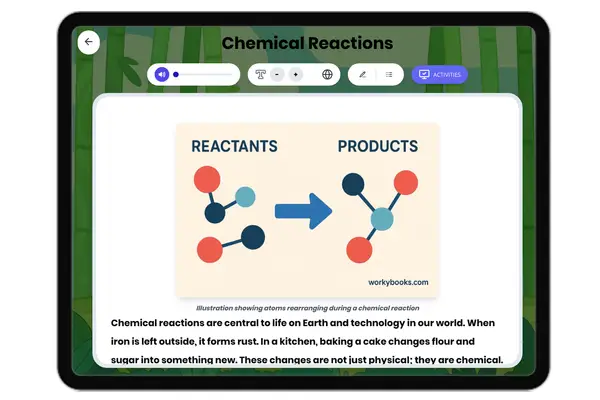 Chemical Reactions - reading educational content