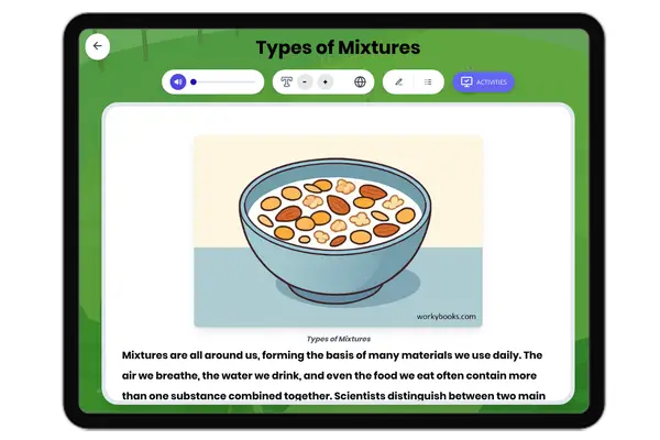 Types of Mixtures - reading educational content