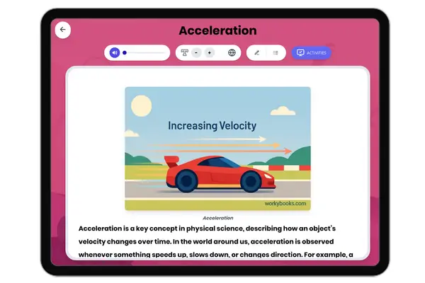 Acceleration - reading educational content