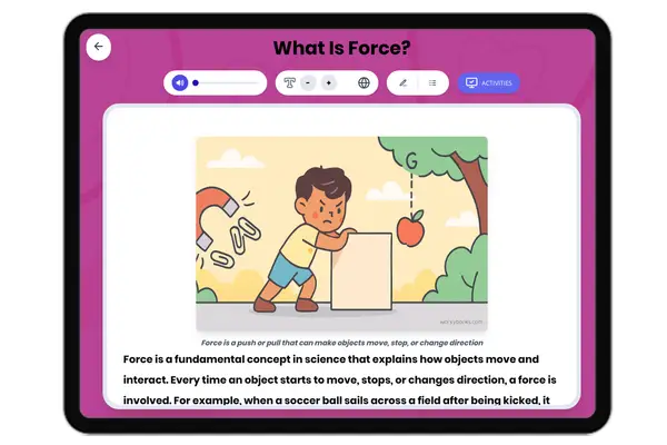 What Is Force? - reading educational content