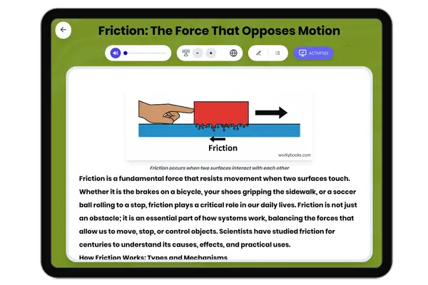 Friction - reading educational content
