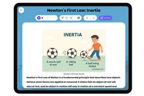 Newton's First Law: Inertia - reading educational content