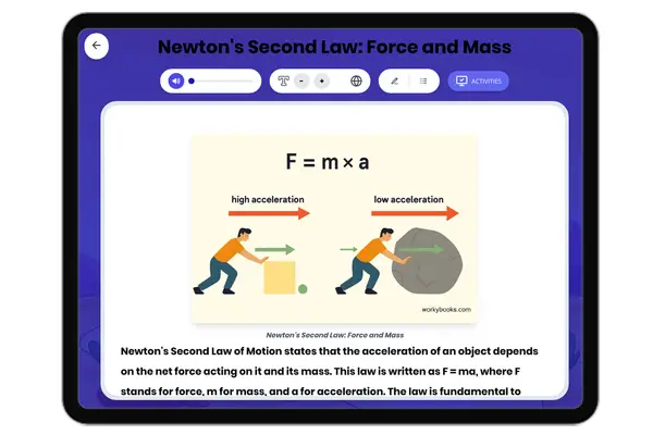 Newton's Second Law: Force and Mass - reading educational content