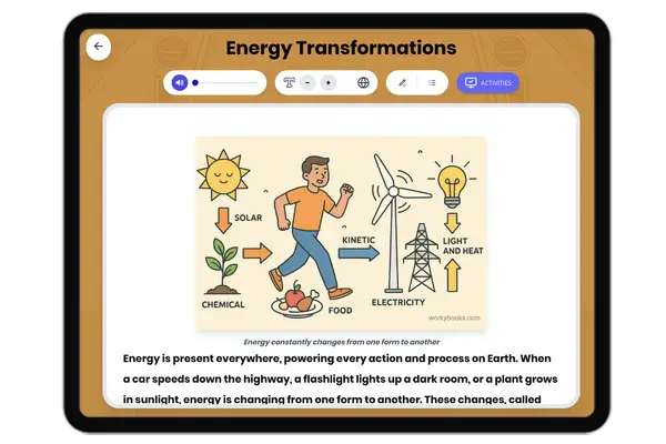 Energy Transformations - reading educational content