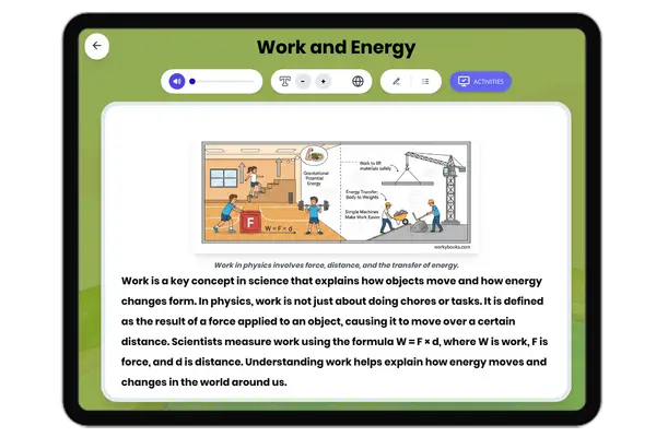 Work and Energy - reading educational content