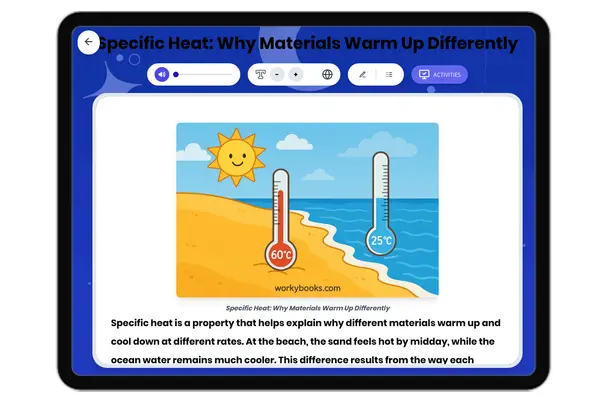 Specific Heat - reading educational content