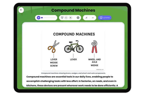 Compound Machines - reading educational content