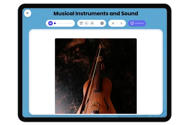 Musical Instruments and Sound - reading educational content