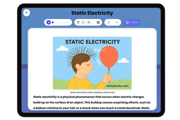 Static Electricity - reading educational content