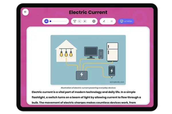 Electric Current - reading educational content