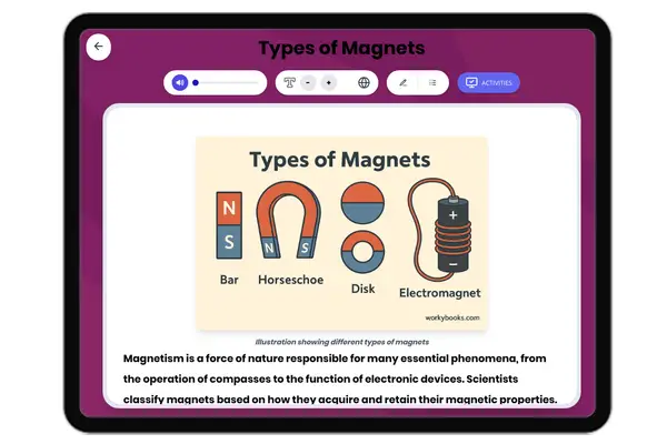 Types of Magnets - reading educational content