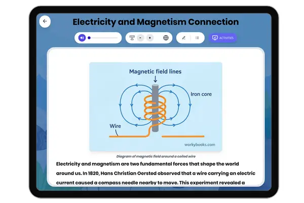 Electricity and Magnetism Connection - reading educational content