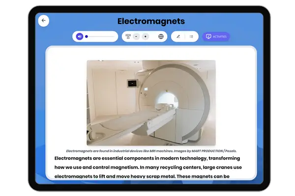 Electromagnets - reading educational content