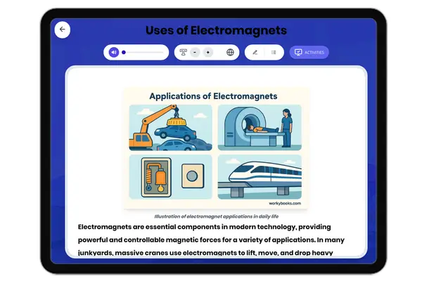 Uses of Electromagnets - reading educational content