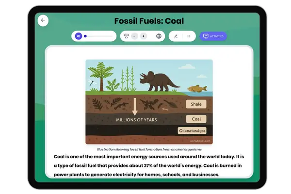 Fossil Fuels: Coal - reading educational content