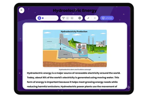 Hydroelectric Energy - reading educational content