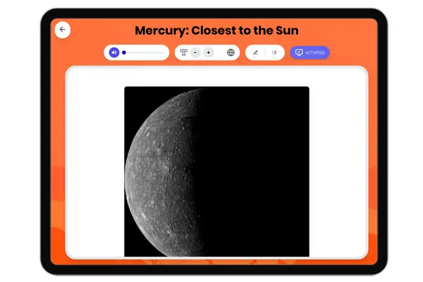 Mercury: Closest to the Sun - reading educational content