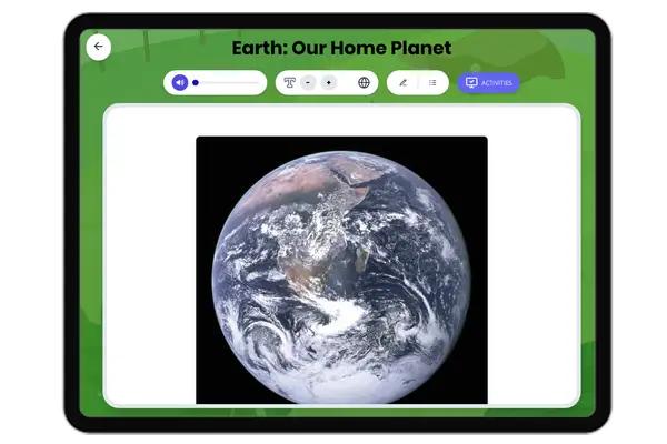 Earth: Our Home Planet - reading educational content