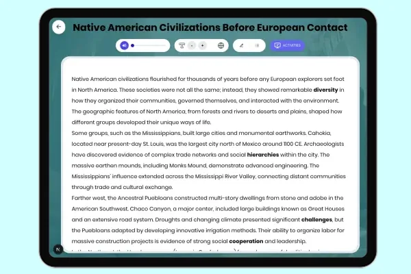Native American Civilizations Before European Contact - reading educational content