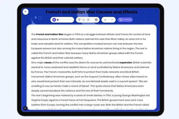 French and Indian War Causes and Effects - reading educational content