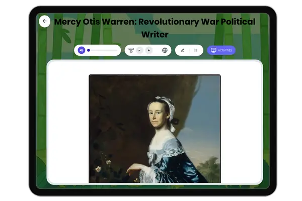Mercy Otis Warren: Political Writer - reading educational content