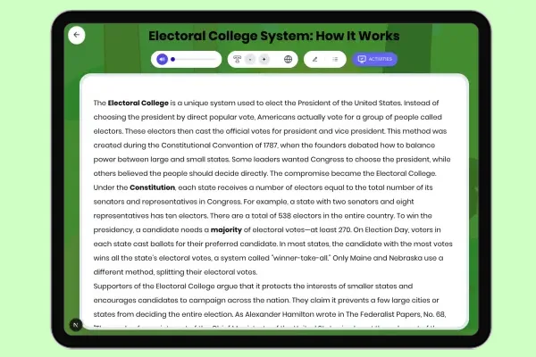 Electoral College System: How It Works - reading educational content