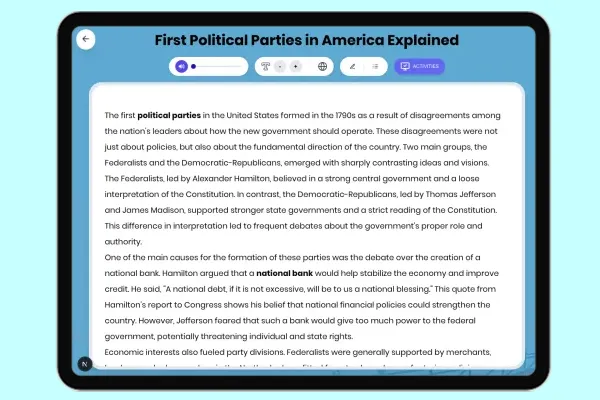 First Political Parties in America Explained - reading educational content