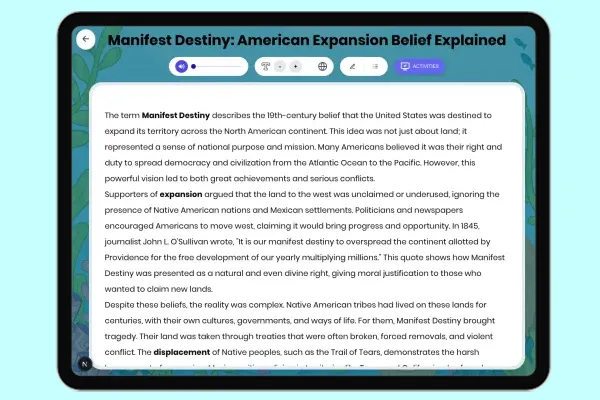 Manifest Destiny: American Expansion Belief Explained - reading educational content