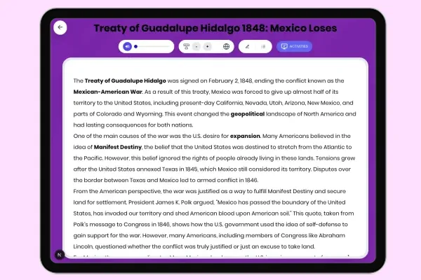 Treaty of Guadalupe Hidalgo 1848: Mexico Loses - reading educational content